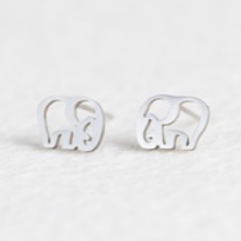 New stainless steel elephant minimalist earrings
